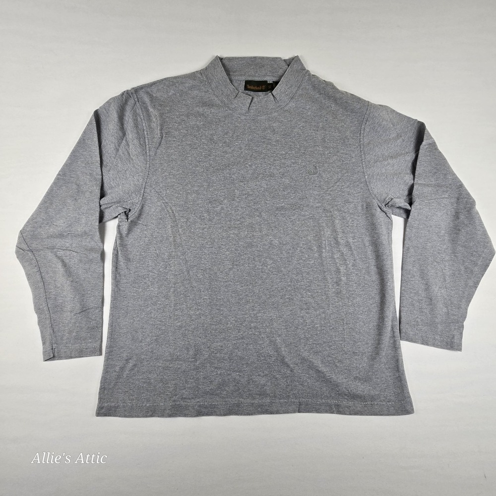Timberland‎ Mens Gray Turtleneck Longsleeve Shirt Outdoor Heavyweight Cotton XL